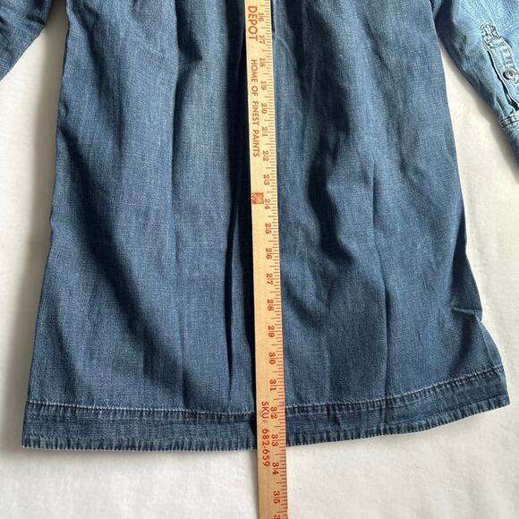 Madewell Long Sleeve Button Up Chambray Casual Dress Side Pockets Size XS - Picture 9 of 13